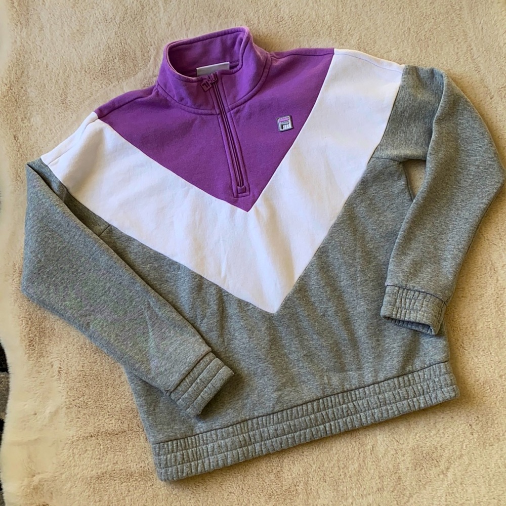 Fila Ekanta 1/4 Zip Color Block Sweatshirt L
